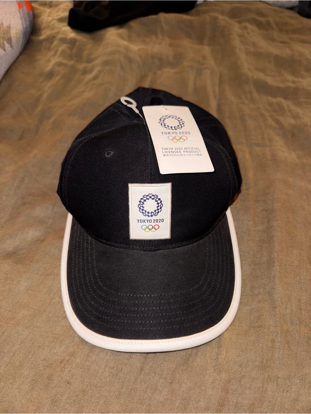 Tokyo 2020 Black Baseball Cap with White Trim